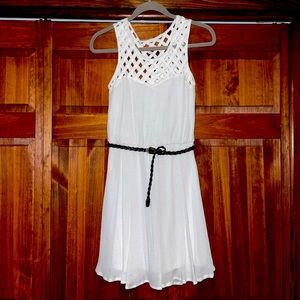 White Linen Mini Dress